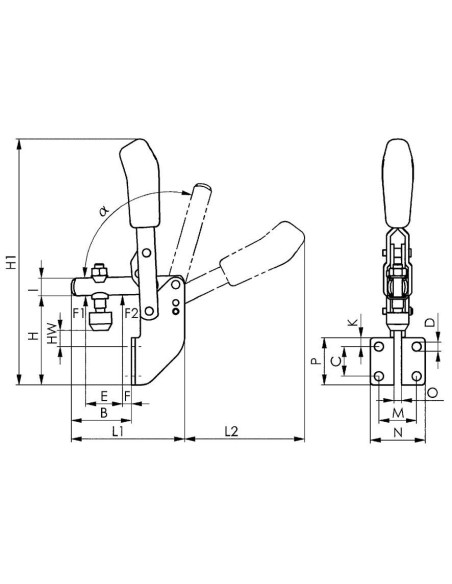 Brida vertical 6802 tamaño 1