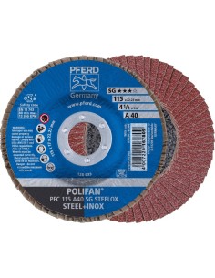 Disco de láminas corindón plano alto rendimiento SG STEELOX 115mm