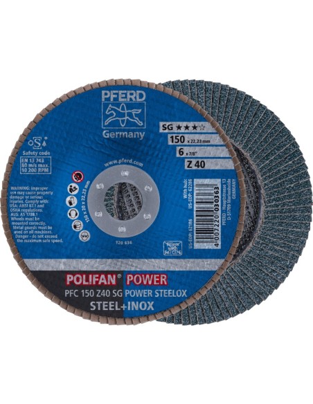 Disco de láminas circonio curvo alto rendimiento acero-inox SG-POWER STEELOX