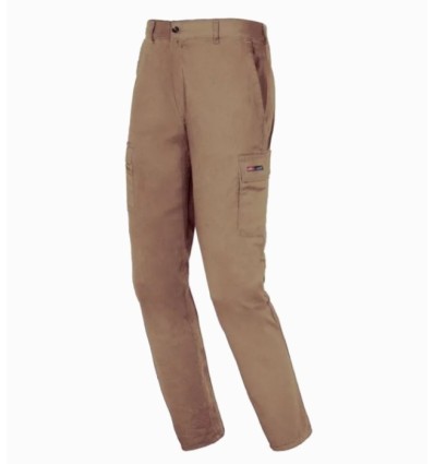 Pantalón algodón elástico beige EASY STRETCH