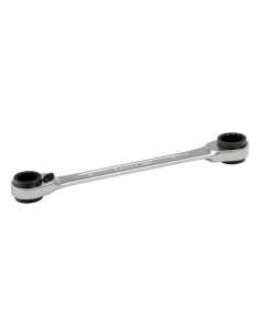 Llave doble de estrella plana con carraca 4 en 1 cromada mod S4RM