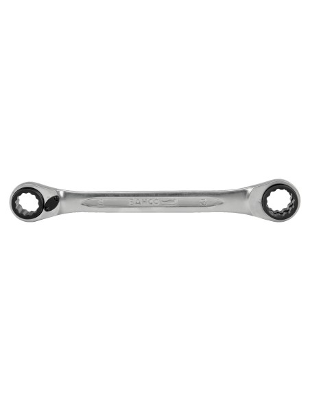 Llave doble de estrella plana con carraca 4 en 1 cromada mod S4RM