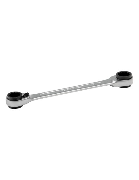 Llave doble de estrella plana con carraca 4 en 1 cromada mod S4RM