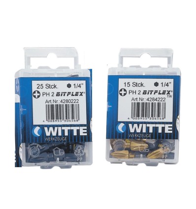 Punta 1/4" 25 mm estrella PHILLIPS 5 ud BITFLEX TIN