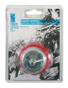 Cepillo taza nylon con espiga para taladro