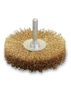 Cepillo de disco industrial alambre ondulado con espiga CDE