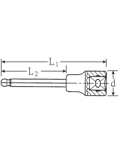 Llave de vaso con punta largo 1/2" mod 54KK