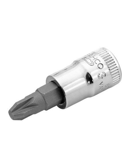 Llave de vaso cuadradillo 1/4" punta estrella "POZIDRIV" mod 6709PZ