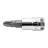 Llave de vaso cuadradillo 1/4" punta estrella "POZIDRIV" mod 6709PZ