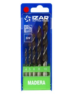 Juego de brocas para madera con punta de centrar