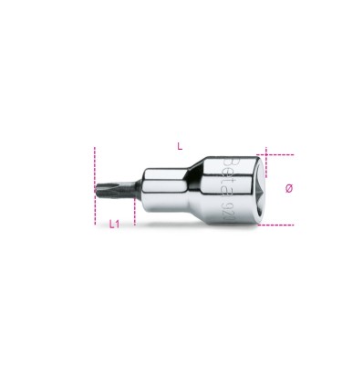 Llave de vaso cuadradillo 1/2" punta Torx inviolable mod 920RTX