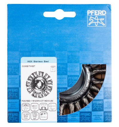 Cepillo redondo trenzado INOX para amoladora angular mod RBG