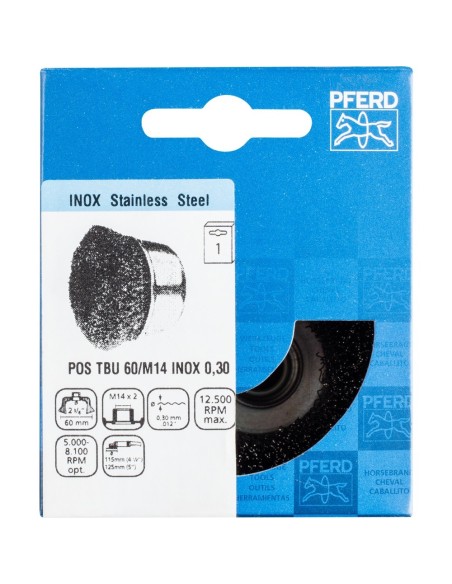 Carda en taza alambre ondulado INOX mod TBU