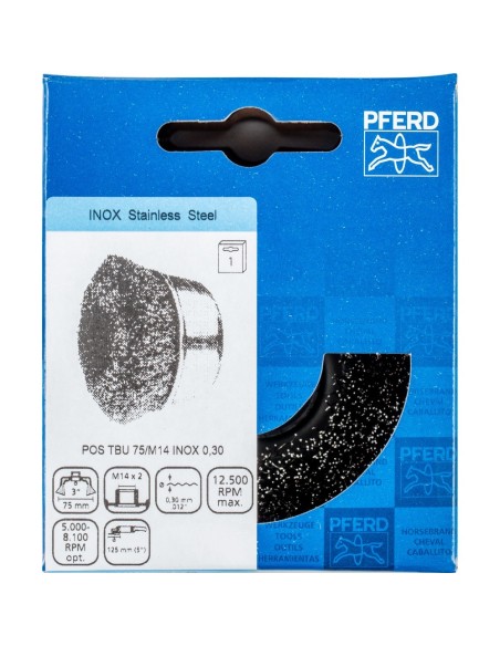 Carda en taza alambre ondulado INOX mod TBU