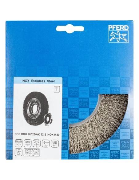 Cepillo circular alambre ondulado INOX mod RBU
