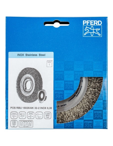 Cepillo circular alambre ondulado INOX mod RBU