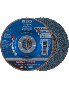 Disco de láminas circonio plano alto rendimiento SG POWER STEELOX 125mm