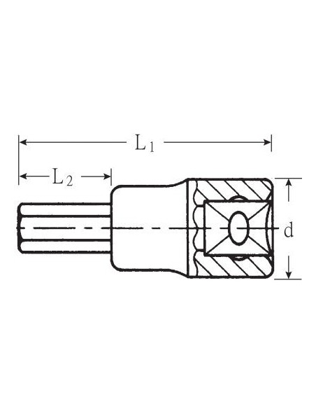 Llave de vaso con punta 3/8" DIN 7422 mod 49A
