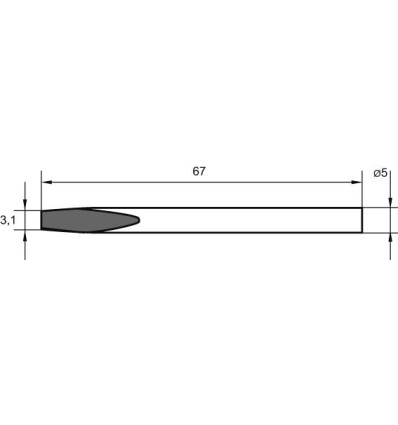 Punta soldadura forma cincel recto