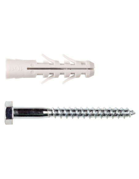 Taco de nylon universal con tornillo DIN571 en blister NYF