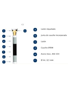 Latiguillo sanitario max 110° 20 bar AENOR H 3/8" - H 1/2"