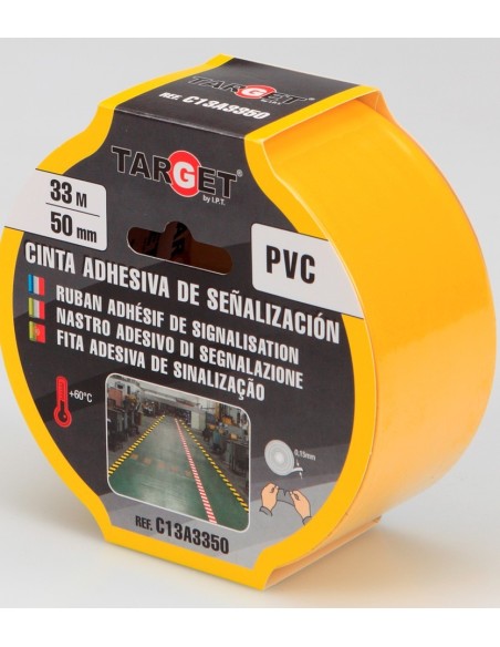 Rollo cinta señalización adhesiva PVC 50 mm x 3 m