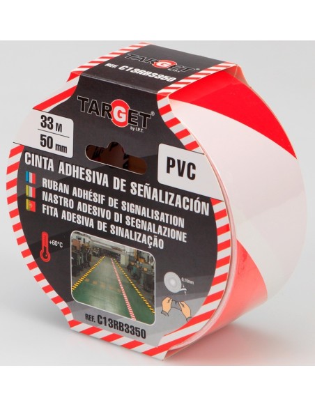 Rollo cinta señalización adhesiva PVC 50 mm x 3 m