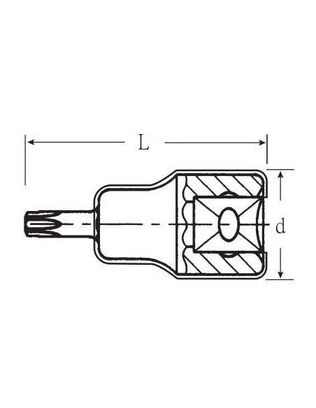 Llave de vaso punta huella Torx VDE 1000V 3/8" mod 12174