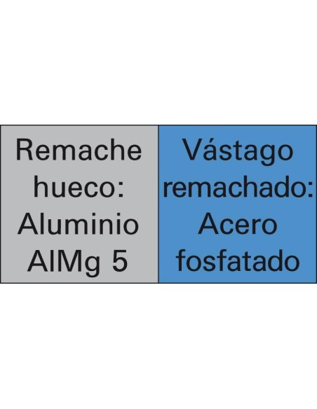 Remache ciego CAP aluminio-acero cabeza bombeada
