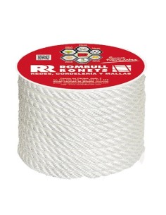 Bobina de cuerda polipropileno 4 cabos cableada blanca 50 m