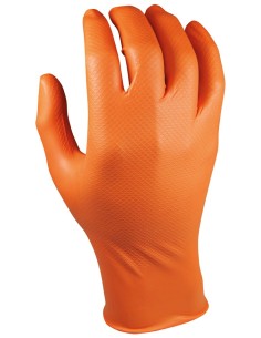 Guante desechable nitrilo máximo agarre naranja 580OR