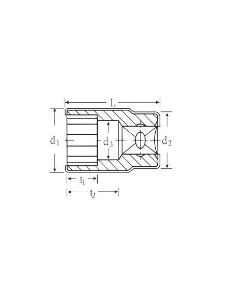 Llave de vaso 12 caras VDE 1000V 1/2" mod 12179