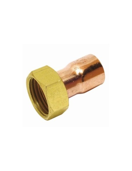 Racor loco cobre curvo Hembra