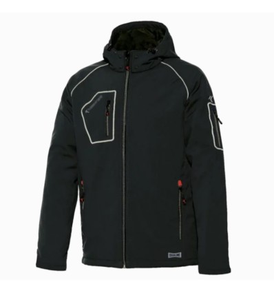 Chaqueta softshell acolchada negra PERFECT