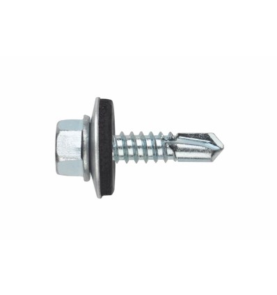 Tornillo autotaladrante DIN7504-k cabeza hexagonal con arandela zincado