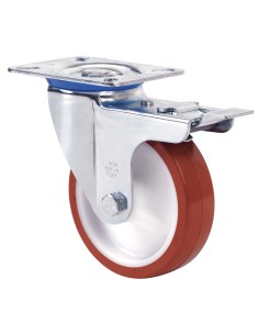Rueda giratoria con platina con freno serie ZV-POL