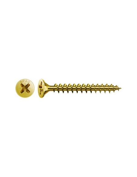 Tornillo madera cabeza plana huella PZ YELLOX en mini caja
