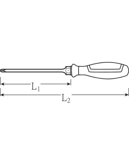 Destornillador Drall+ 2C huella Phillips extra largo mod 4631