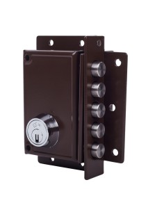 Cerradura seguridad sobreponer marrón entrada 70 mm 88x40 mm 5240-70