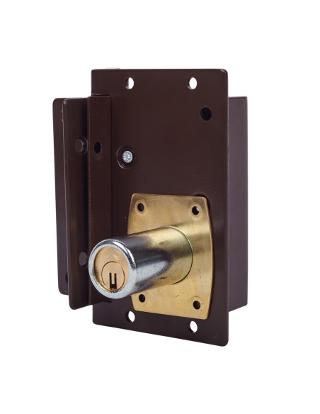 Cerradura seguridad sobreponer marrón entrada 70 mm 88x40 mm 5240-70