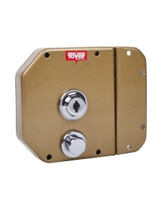 Cerradura seguirdad sobreponer esmaltada oro 7000