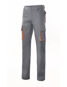 Pantalón multibolsillo gris/naranja 103004