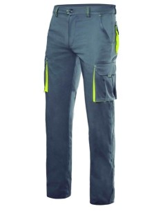 Pantalón multibolsillo gris/amarillo fluor STRETCH 103008S