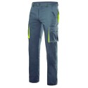 Pantalón multibolsillo gris/amarillo fluor STRETCH 103008S