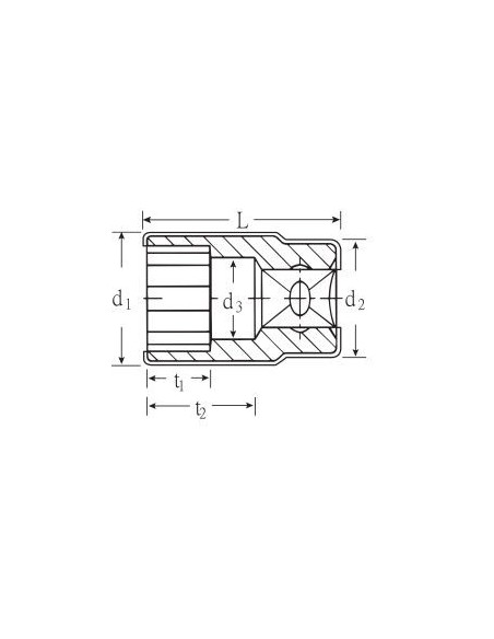 Llave de vaso 12 caras VDE 1000V 3/8" mod 12171