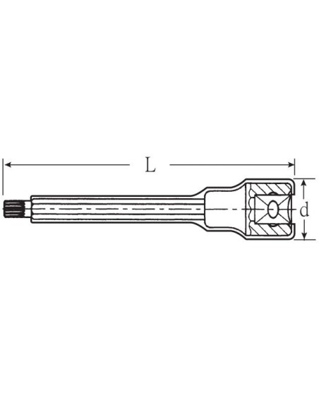 Llave de vaso con punta huella XZN VDE 1000V 3/8" mod 12175