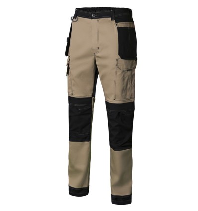 Pantalón canvas beige/negro STRETCH 103019S