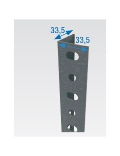 Ángulo estantería ranurado P35 metal galvanizado