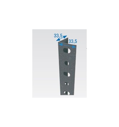 Ángulo estantería ranurado P35 metal galvanizado