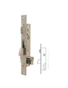 Cerradura metálica embutir inoxidable rodillo/paletón deslizante
